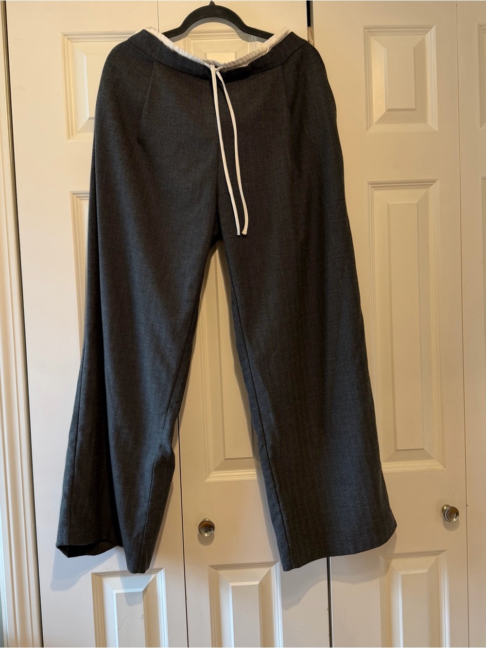Zara DOUBLE WAISTBAND WIDE-LEG PANTS size XL in perfect preowned condition